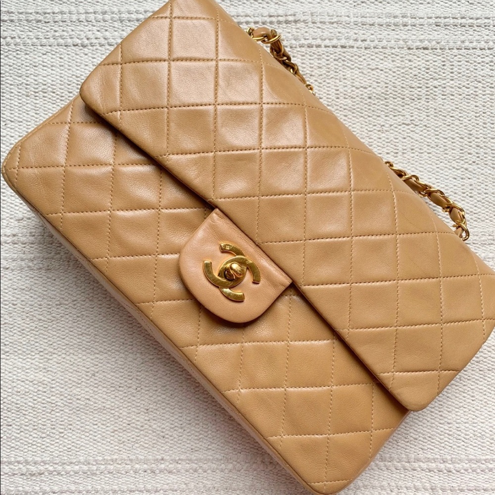 Sold Vintage Caramel Medium Double Flap Lambskin